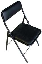 silla plegable acolchada en vinilo negro